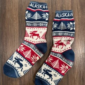 Alaska Themed Knit Socks